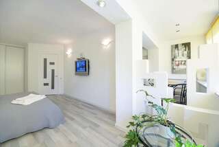 Апарт-отели Partner Guest House Киев Светлые апартаменты с открытой планировкой с отдельной кухней, вид на улицу-7
